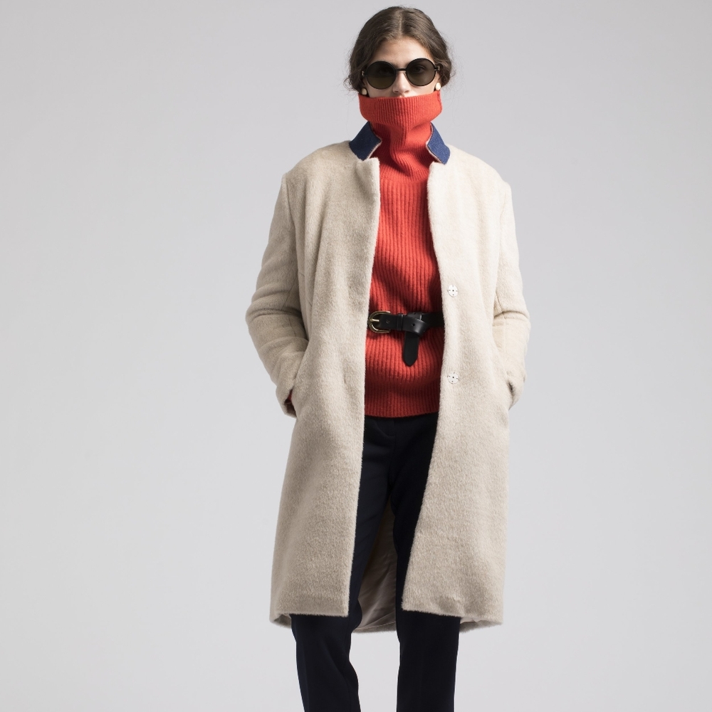 Cream Llama Peacoat